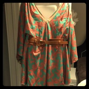 Butterfly style boutique dress with a belt